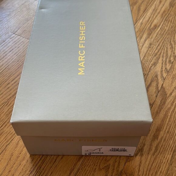 Marc Fisher- “Danria” Square Toe Gold Metallic Slide Dress Heels-8M- NEW - Picture 5 of 10